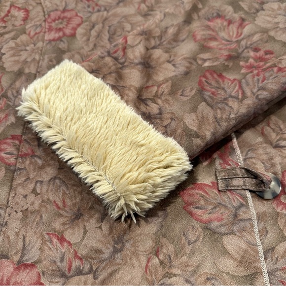 Coldwater Creek Faux Suede and Fur Floral Print Jacket Coat - Picture 3 of 11